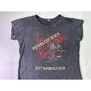 Shore Trendz Panama City Beach Florida 2017 Motorcycle Week T Shirt Womens XL